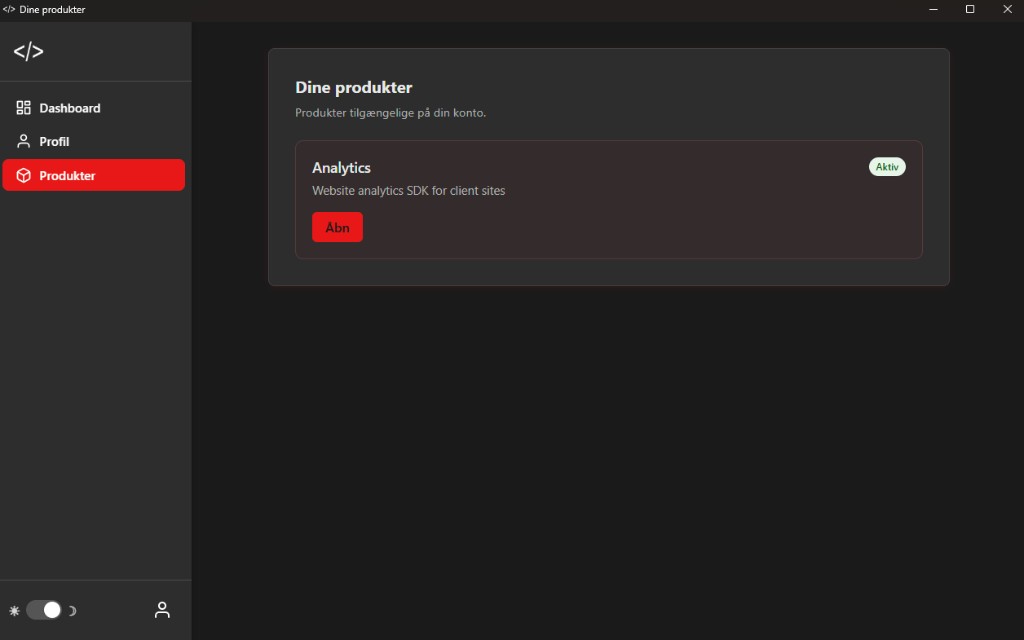 Minside Admin desktop-app