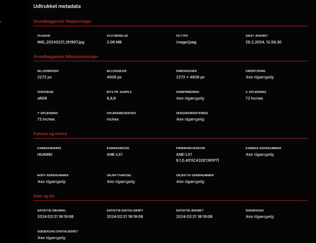 EXIF-metadata