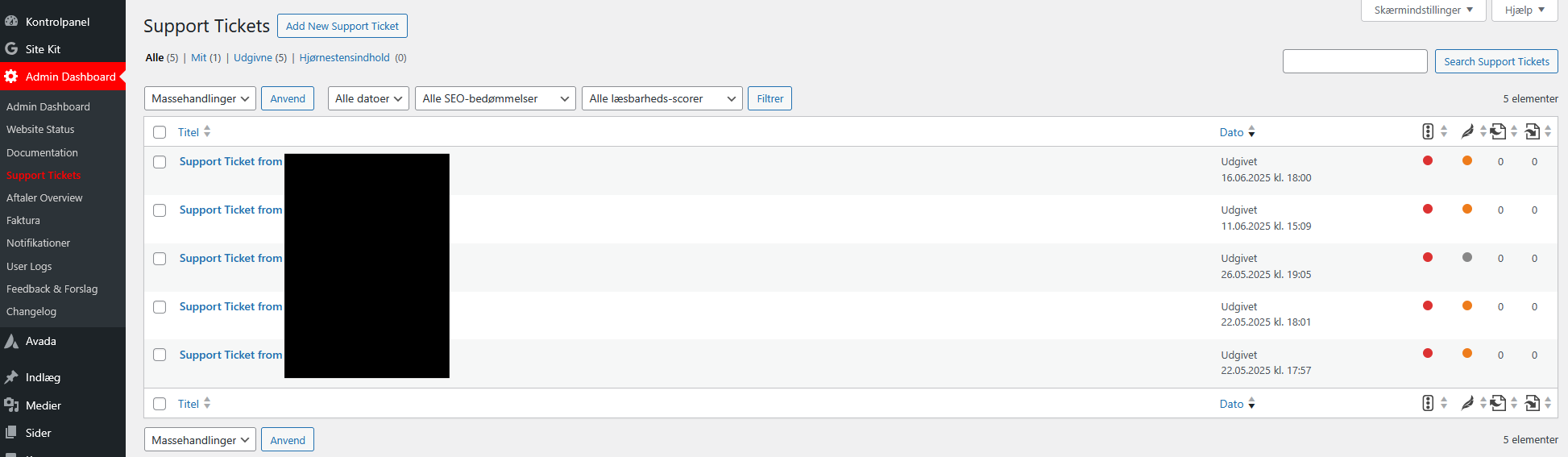 Skærmbillede 8 af custom WordPress admin-dashboard